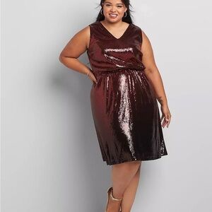 Ombre Sequin Fit & Flare Dress